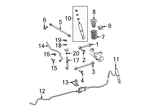 2006 Toyota 4Runner Rear Stabilizer Link Assembly, Driver Side Diagram for 48830-60030