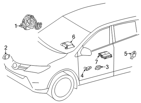 2022 Toyota Venza Air Bag Assembly, CURTAI Diagram for 62170-48110