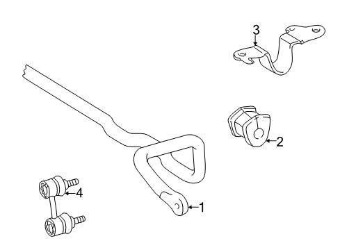 1998 Toyota Corolla Stabilizer Bar & Components - Front Diagram