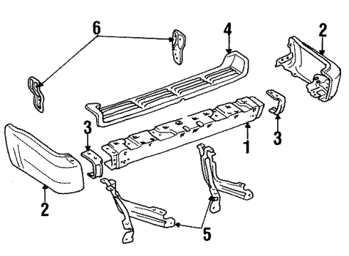 1992 Toyota 4Runner Extension, Rear Bumper, LH Diagram for 52107-89104