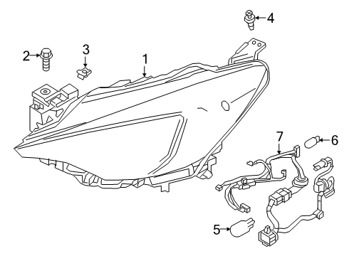 2020 Toyota Yaris Bulbs Diagram 2 - Thumbnail