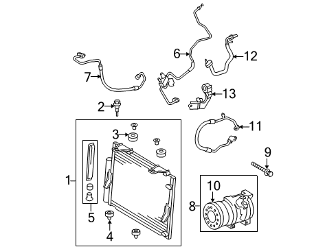 2008 Toyota Tundra A/C Condenser, Compressor & Lines Diagram 1 - Thumbnail