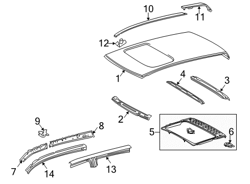 2007 Toyota Tundra Roof & Components Diagram 1 - Thumbnail