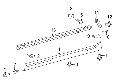 2016 Toyota Avalon MOULDING, Body ROCKE Diagram for 75851-07904