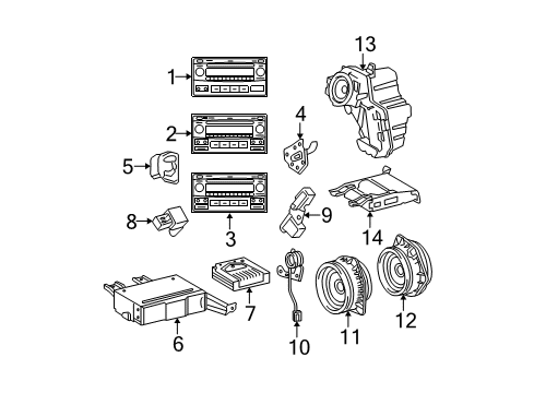 2005 Toyota Matrix Speaker Assembly, Front Diagram for 86160-01200