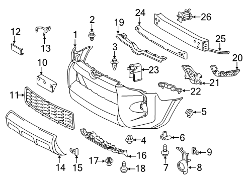 2021 Toyota 4Runner Cover, Fr Bumper HOL Diagram for 52127-35160