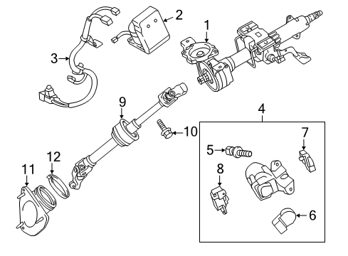 2014 Toyota Camry Steering Column & Wheel, Steering Gear & Linkage Diagram 5 - Thumbnail