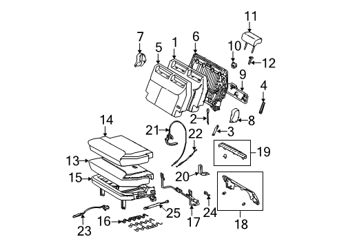 2004 Toyota Sienna No.2 Seat Back Cover Sub-Assembly, Left Diagram for 79024-08040-E0