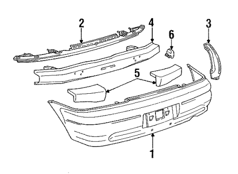 1993 Toyota Paseo Reinforcement Sub-Assy, Rear Bumper Diagram for 52023-16100