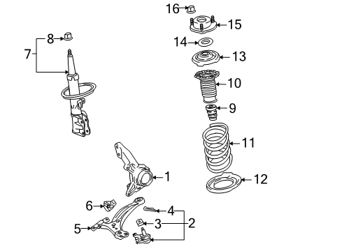 2013 Toyota Highlander Front Suspension, Control Arm, Stabilizer Bar Diagram 2 - Thumbnail