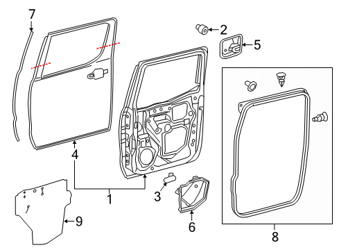 2016 Toyota Tacoma Cover, Rear Door Service Hole Diagram for 67841-04030