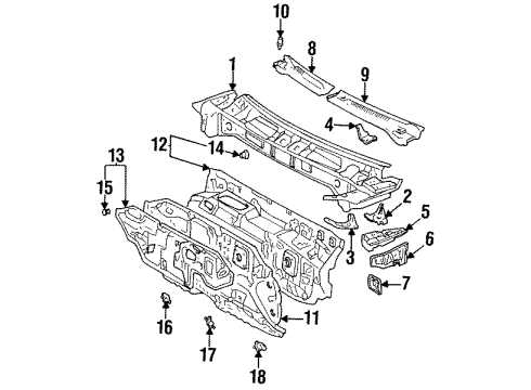 1997 Toyota Avalon Cowl Diagram