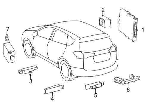 2021 Toyota Venza Keyless Entry Components Diagram