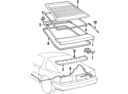 1987 Toyota Supra Stay Sub-Assembly, Back Diagram for 68906-14040