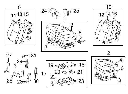 2003 Toyota Tundra Support Assembly, Front Seat Diagram for 71930-0C010-B1