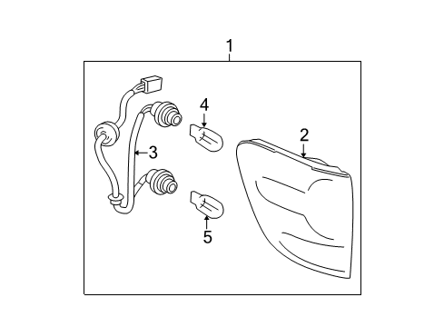 2006 Toyota Sequoia Socket & Wire Sub-Assy, Rear Combination Lamp, LH Diagram for 81555-0C050