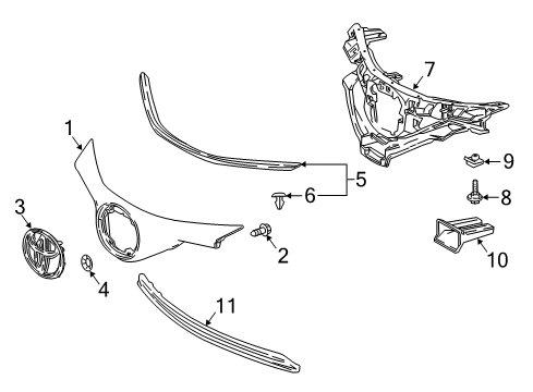 2019 Toyota C-HR Grille, Radiator, In Diagram for 53114-10040