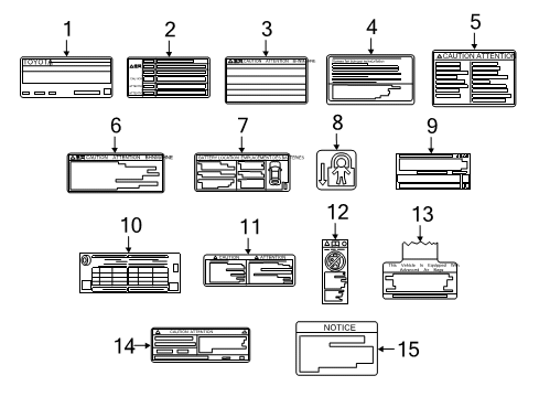 2017 Toyota Prius Label, Emission Control Information Diagram for 11298-37680