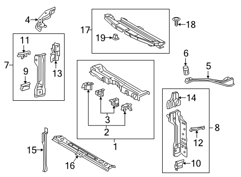 2022 Toyota Prius Support, Radiator, Upper Diagram for 53214-47050