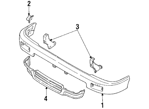 1991 Toyota Pickup Front Bumper Diagram 1 - Thumbnail