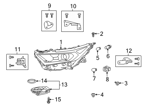 2019 Toyota RAV4 Bulbs Diagram 3 - Thumbnail