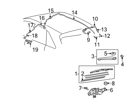 2009 Toyota Venza Grommet, Rear Wiper Motor Diagram for 85143-02040