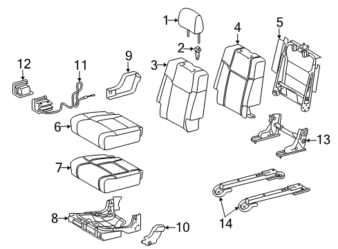 2017 Toyota Tundra Rear Seat Cushion Cover, Right (For Separate Type) Diagram for 71075-0C411-E0