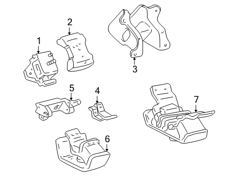 2001 Toyota 4Runner Engine & Trans Mounting Diagram