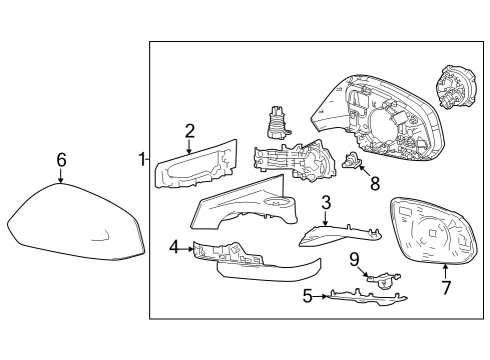 2023 Toyota bZ4X Outside Mirrors Diagram