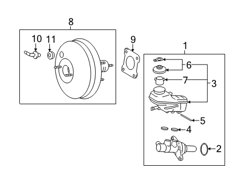 2009 Toyota Matrix Reservoir Sub-Assy, Brake Master Cylinder Diagram for 47220-02270