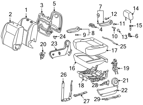 2009 Toyota Sienna Board, Rear Seat Back Diagram for 71881-AE040-B0