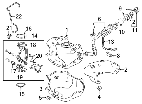 2022 Toyota Prius AWD-e Fuel System Components Diagram