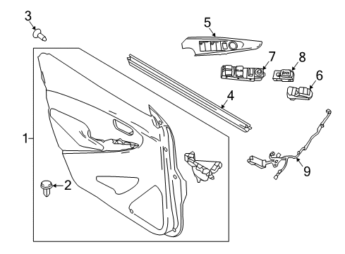 2016 Scion iA Panel Assembly, Door Tri Diagram for 67620-WB012