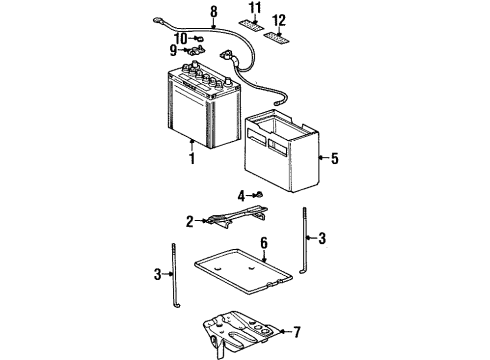 1997 Toyota Celica Clamp, Battery Hold Down Diagram for 74404-20460