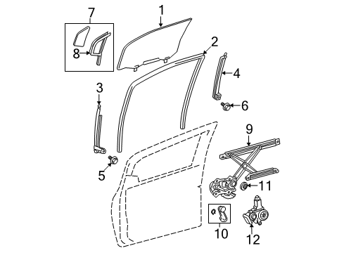 2007 Toyota Yaris Plate, Window Regulator Handle Diagram for 69268-12020