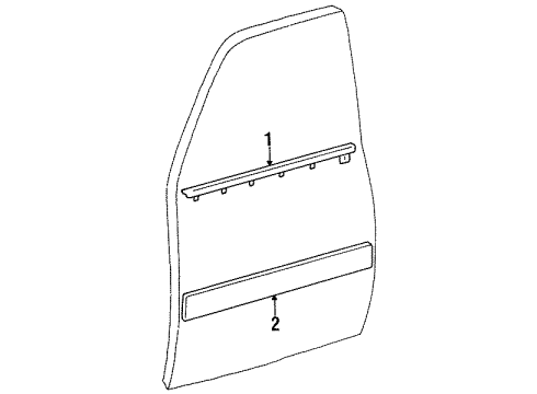 1997 Toyota Land Cruiser Exterior Trim - Front Door Diagram