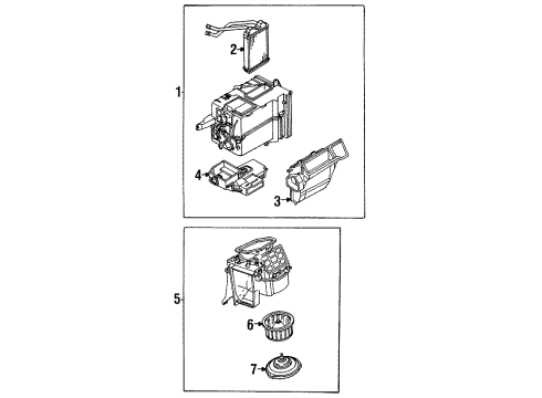 1991 Toyota Corolla Heater Components Diagram 2 - Thumbnail