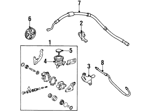 1997 Toyota Tercel P/S Pump & Hoses Diagram 2 - Thumbnail