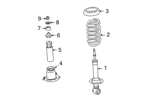 2012 Toyota Matrix Shock Absorber Assembly Rear Right Diagram for 48530-02560