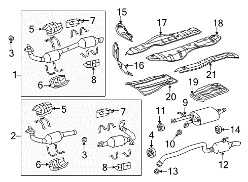 2012 Toyota Sequoia Front Exhaust Pipe Assembly Diagram for 17410-0S070