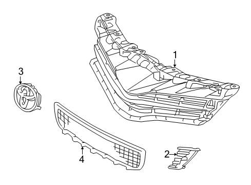 2014 Toyota Yaris Lower Radiator Grille No.1 Diagram for 53112-0D210