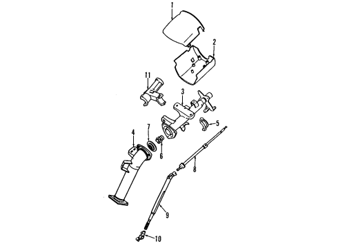 1992 Toyota Previa Cover, Steering Column Diagram for 45286-28150-B0