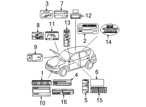 2009 Toyota RAV4 Label, Emission Control Information Diagram for 11298-36040