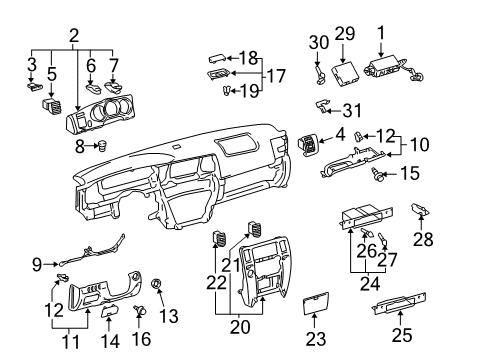 2003 Toyota 4Runner Plate, Instrument Panel Finish Diagram for 55445-60100-B2