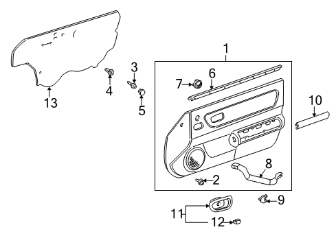 2005 Toyota MR2 Spyder Interior Trim - Door Diagram