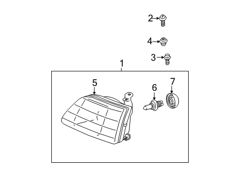 2004 Toyota Sequoia Socket Cover, HEADLAMP Diagram for 81139-0C020