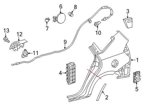 2015 Toyota Prius V Fuel Door Diagram