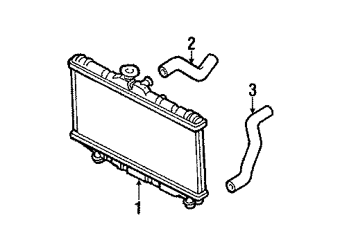 1990 Toyota Corolla Radiator & Components Diagram 1 - Thumbnail