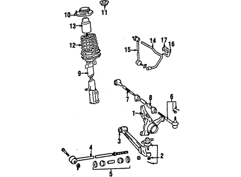 1985 Toyota MR2 Rod Assy, Strut, Rear Diagram for 48780-17010