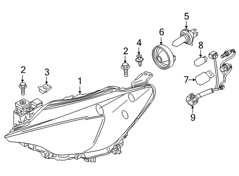 2017 Toyota Yaris iA Headlamps Diagram